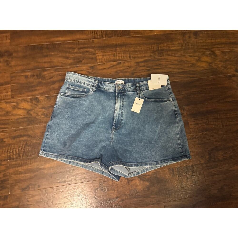 Forever 21 Denim Stretch High Rise Shorts Medium Size 18